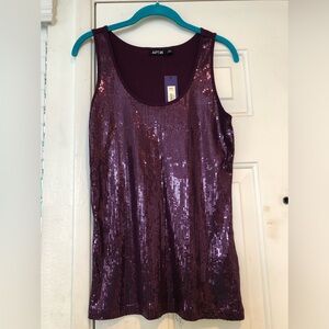 APT 9 Purple Sequin Tank Top